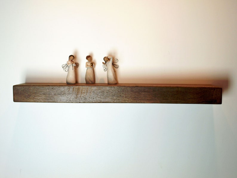 8x 3 Rustic Thick Reclaimed Oak Floating Shelf Etsy