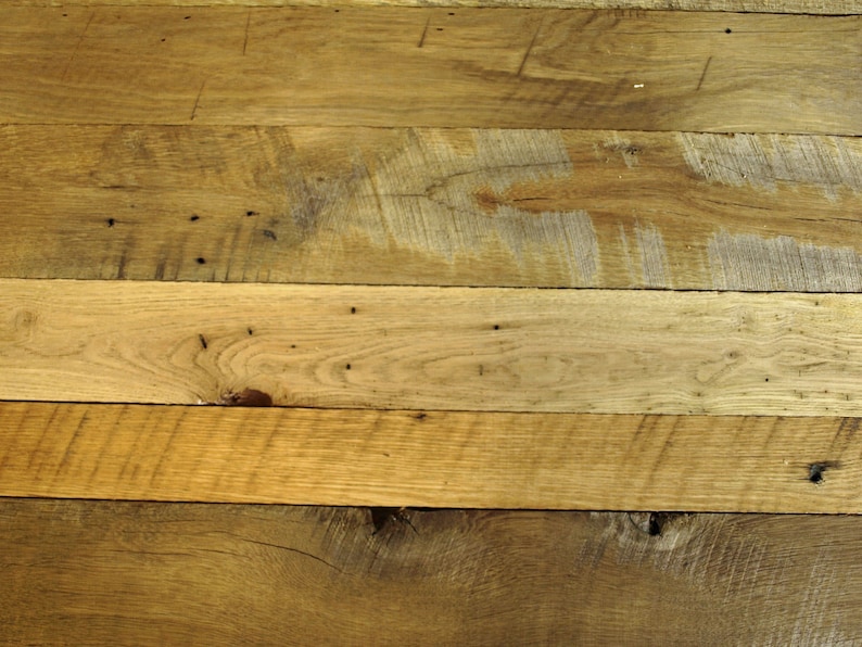 Reclaimed Oak Lumber for DIY projects. 100% Reclaimed Oak Barn Board, edged. Authentic Barnwood , Antique Wood PARTIALLY PLANED image 3