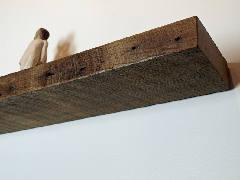 Rustic Reclaimed Oak Floating Shelf Shelves Antique Etsy