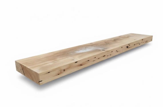 10 1/2" Deep Reclaimed Hemlock Fir Fireplace Mantel: Rustic Barn Beam Shelf