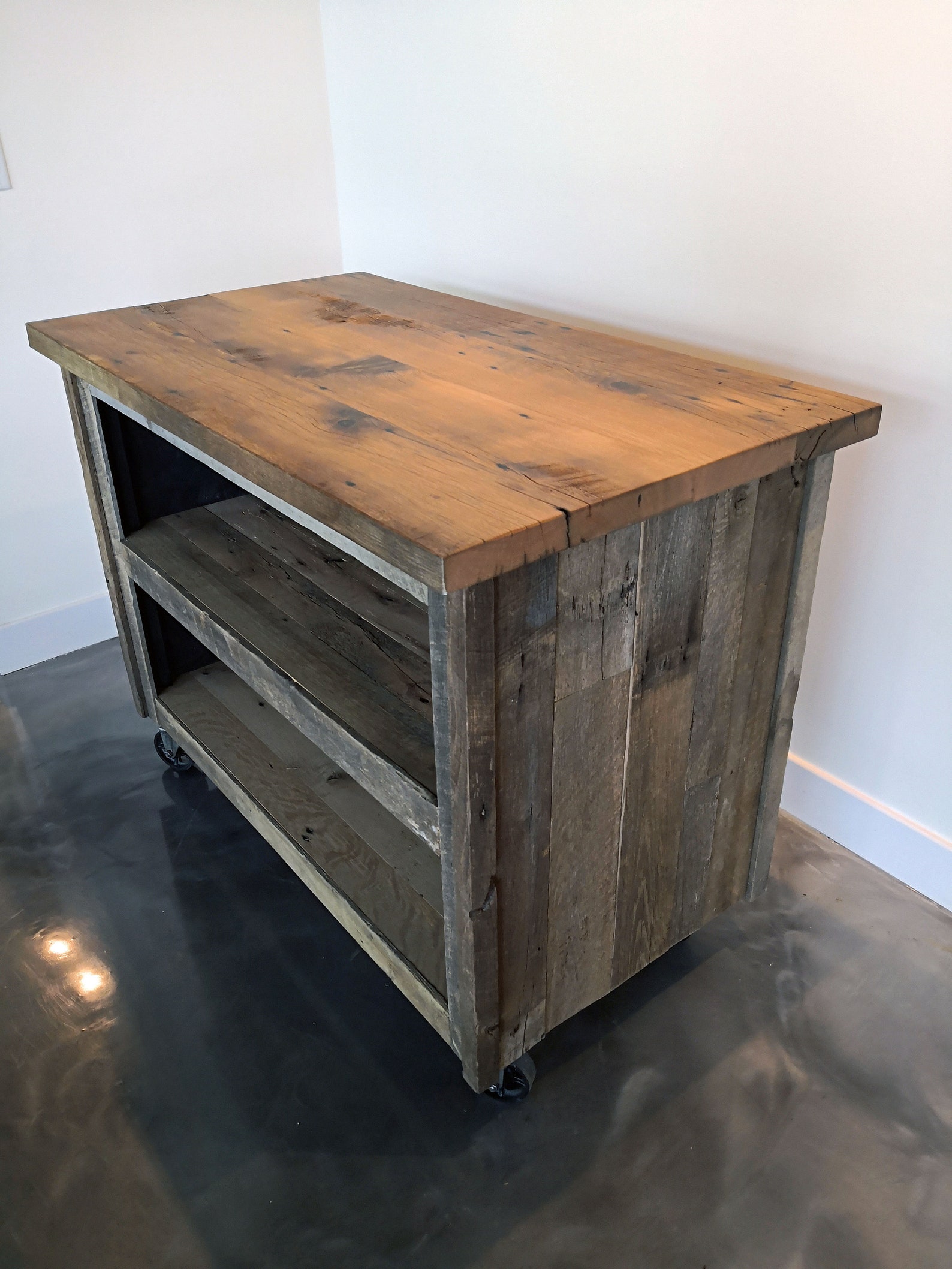 Rustic Reclaimed Oak Island Bar Counter Top Kitchen Island Etsy