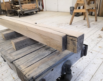 5 1/2"x 5 1/2"x61 "  Reclaimed Oak Mantel, Shelf, Rustic, Farmhouse, Barnbeam (#467)