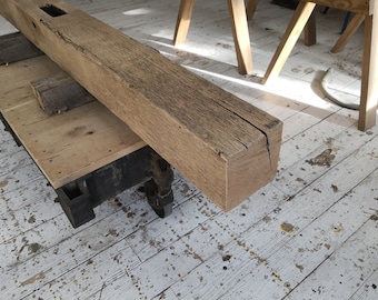 5 3/4" x 5 3/4 " x 82 1/4 " Reclaimed  Oak  Wood Fireplace Mantel, Shelf, Farmhouse, Mantle, Barnbeam (#558)