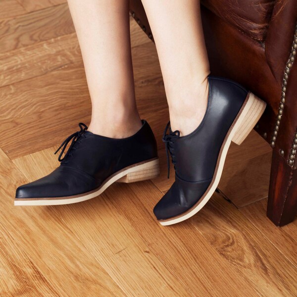 Winter Sale 30% Off //  Shoes, Oxford Shoes, Leather Shoes, Handmade Shoes, Flats, Lace-Up Shoes, Women Shoes