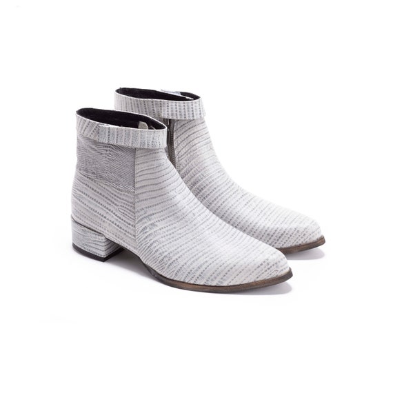 gray booties low heel