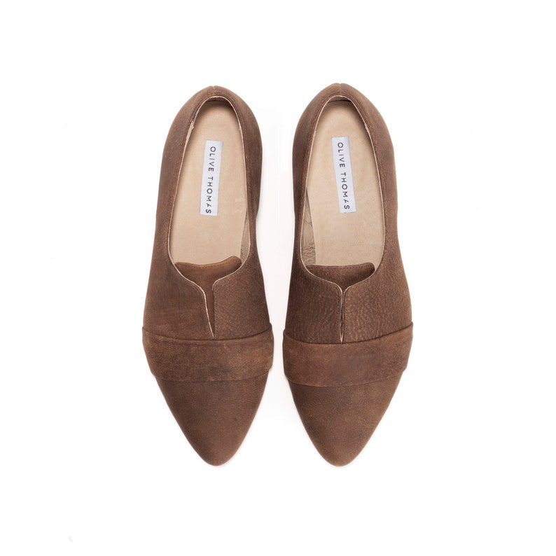 Brown Leather Flats Nora Free Shipping Brown Leather Loafers
