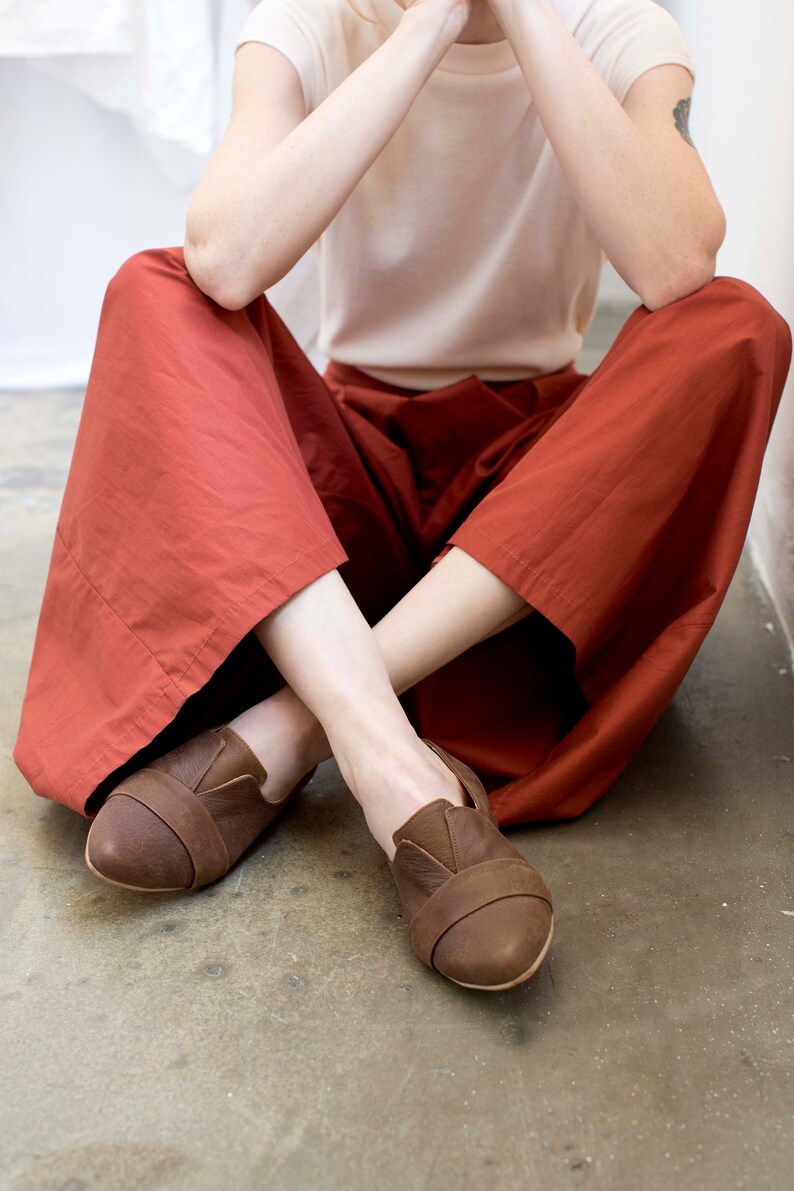 Brown Leather Flats Nora Free Shipping Brown Leather Loafers
