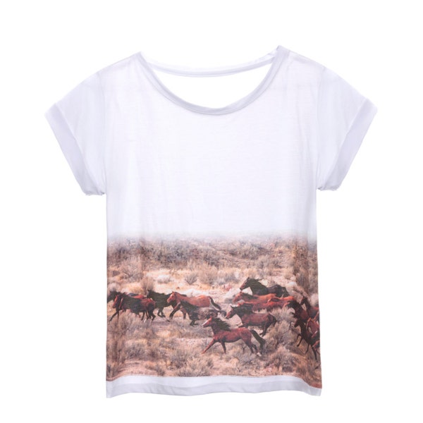 Women's Wild Horses Tshirt One Size Tee