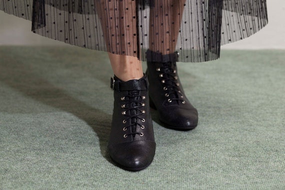 black pixie ankle boots