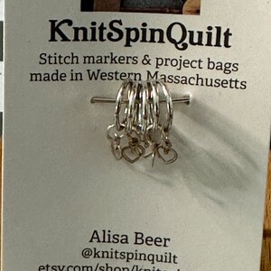 Snag-free Knitting Stitch Markers -- Set of Five -- Silver Hearts - Etsy