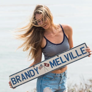 Brandy Melville Flag Sign – Authentic Store Sign Made by Official Brandy Melville Sign Maker – Handcrafted Wood Wall Decor Customizable