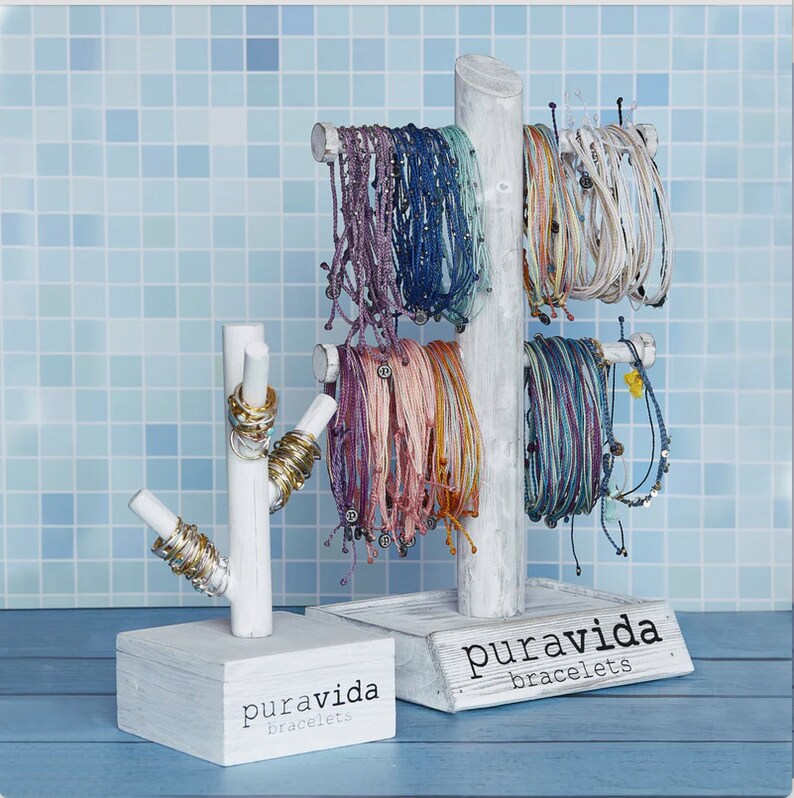 Pura Vida Bracelet & Jewelry Tree Holder 100 Wood Stand and Etsy