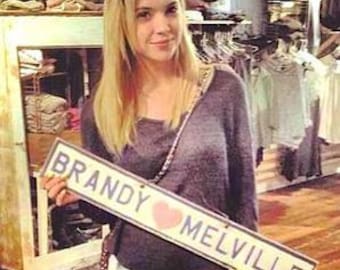 Brandy Melville Wood Sign with Heart - Original Brandy Signs - Custom Brandy Melville Signs