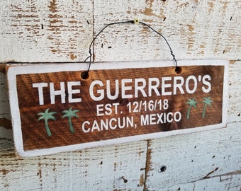 Personalized Family Name Wood Sign – Custom Painted Wooden Signs – Handcrafted Last Name, Property & Cabin Signage | Weathered Signs