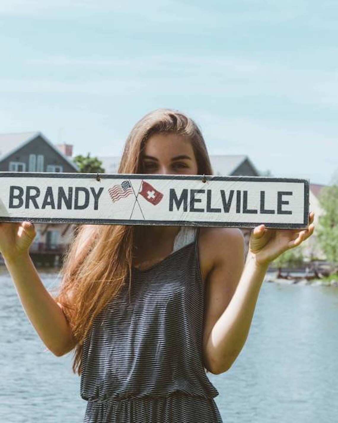 Brandy Melville With Flags Custom Wood Sign Etsy
