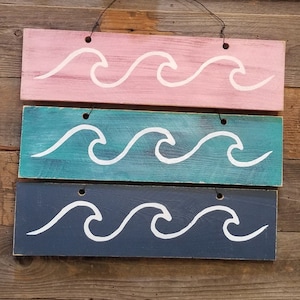 Pura Vida Wave Wood Sign - Custom Painted Costa Rica Sign