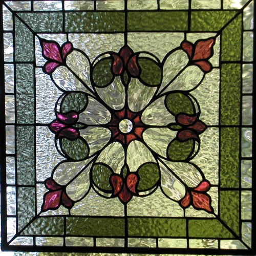 Radiant Beauty Beveled Glass Transom Stained Glass Valance Stained