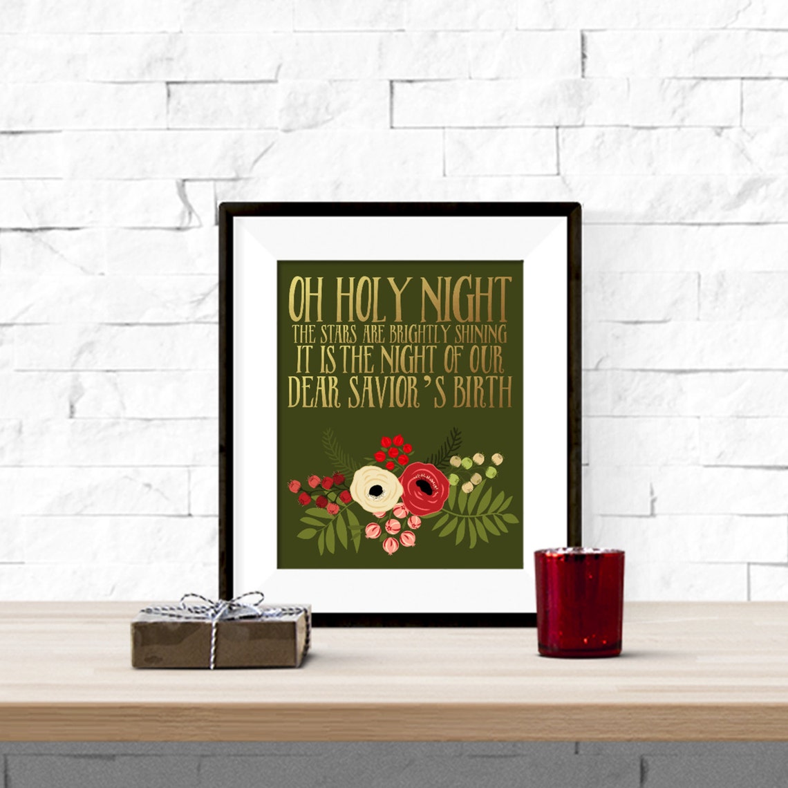 Oh Holy Night The Stars Are Brightly Shining Christmas Floral Etsy Oh Holy Night The Stars Are Brightly Shining Christmas Floral Etsy