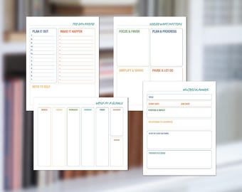 Planificador de productividad imprimible (diario, semanal y por proyectos) (descarga digital)