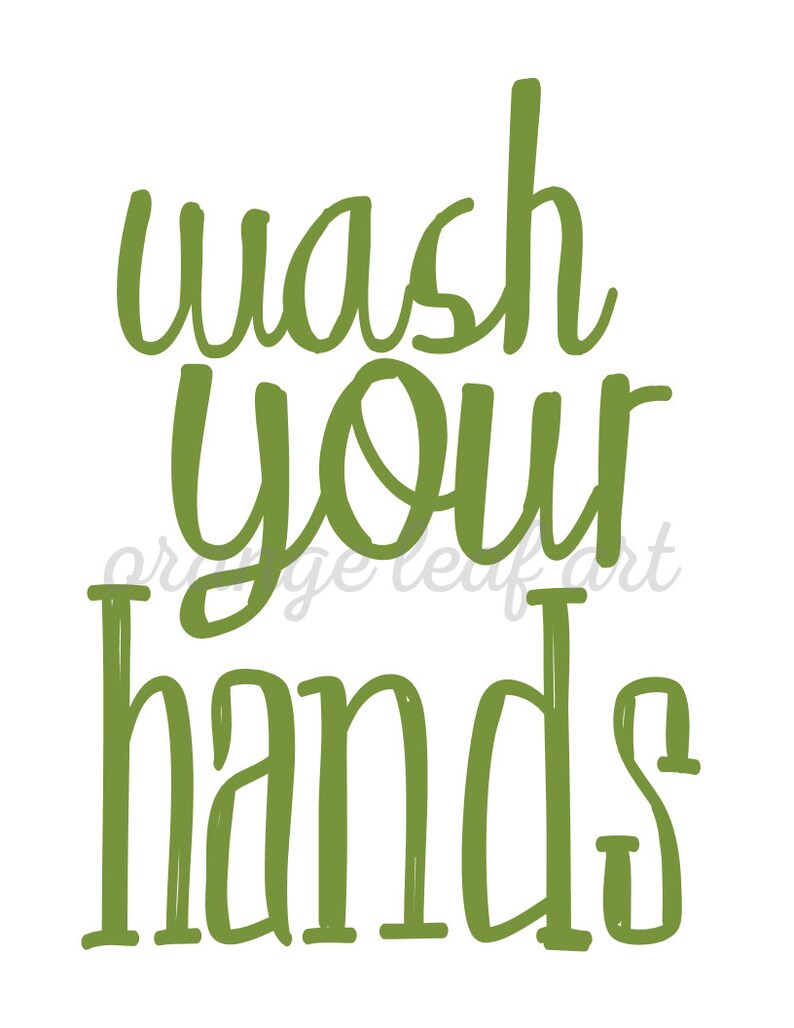 Brush Your Teeth Wash Your Hands Kids Bathroom Printable Etsy