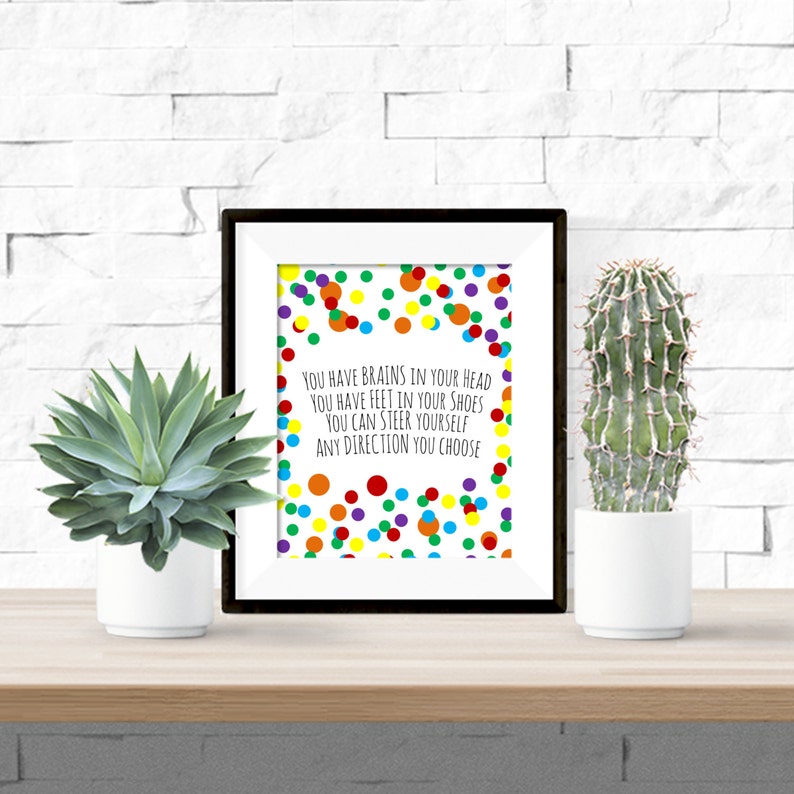 Dr. Suess Quote Polka Dots Confetti Printable Nursery Kids | Etsy