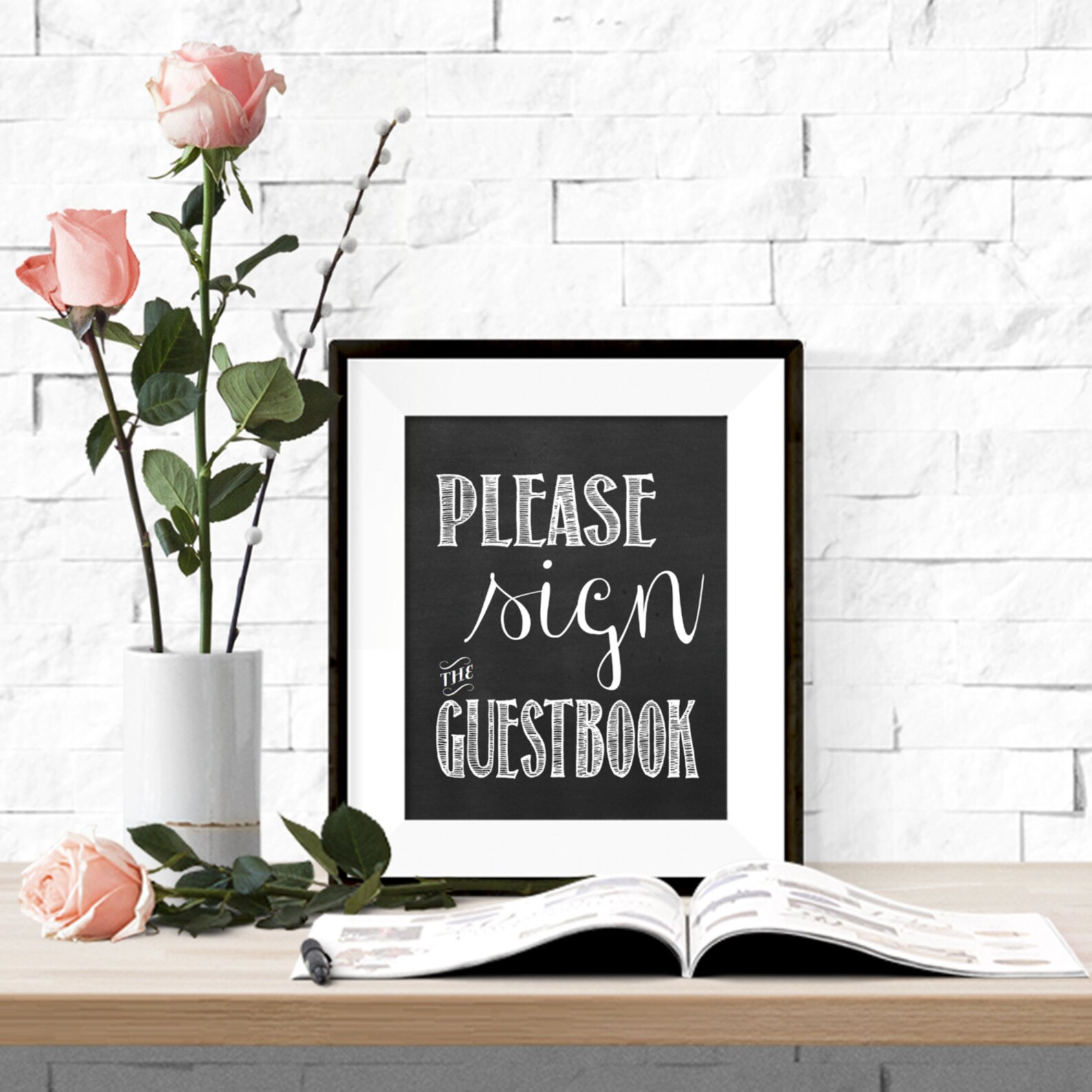 Please Sign the Guestbook Chalkboard Wedding Printable Artwork | Etsy