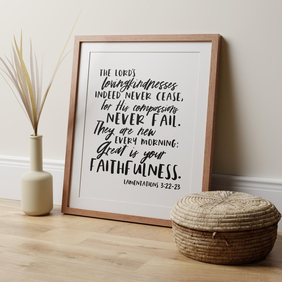 Great is Your Faithfulness - Bible Verse Printable Art | Lamentations 3 ...