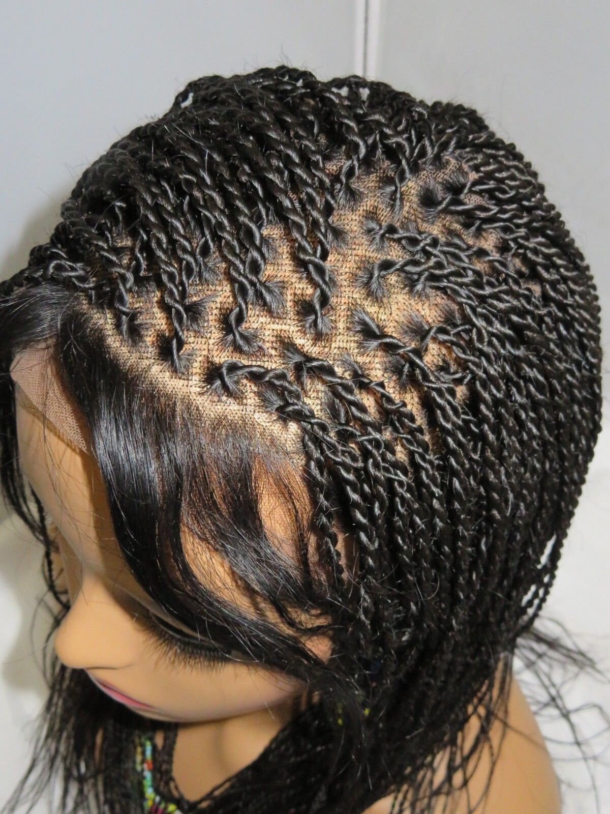 Braided Wig Gift For Her Medium Twists 360 Lace Closure Wig Etsy