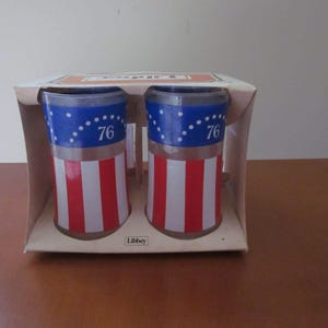 Vintage Libbey 1776-1976 Patriotic Glasses in Original Box