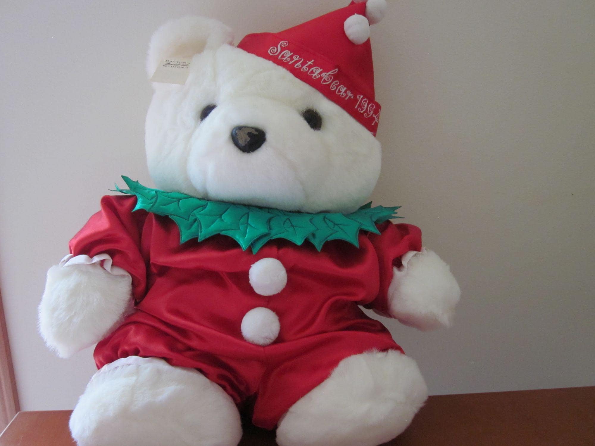 Ours En Peluche Vintage Dayton Hudson 1986 - Ours Polaire Blanc Avec Chapeau Et écharpe