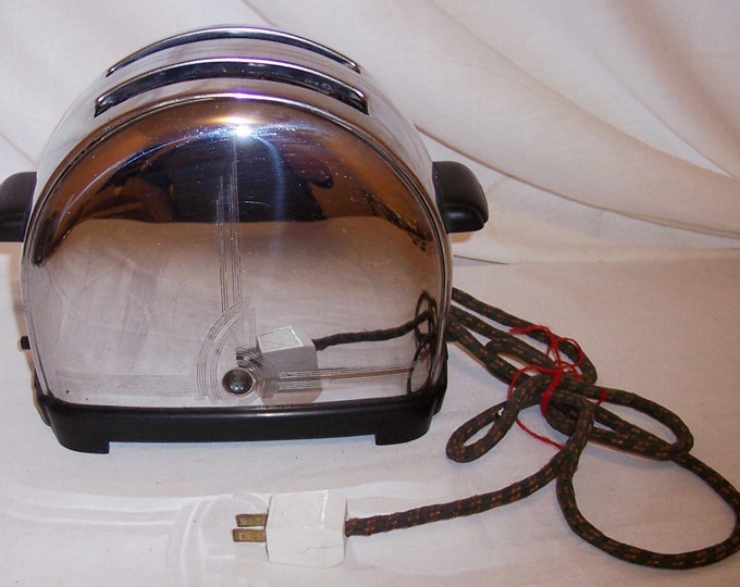 Art Deco Sunbeam Model T9 Toaster Chrome & Bakelite Ca.1940's Working