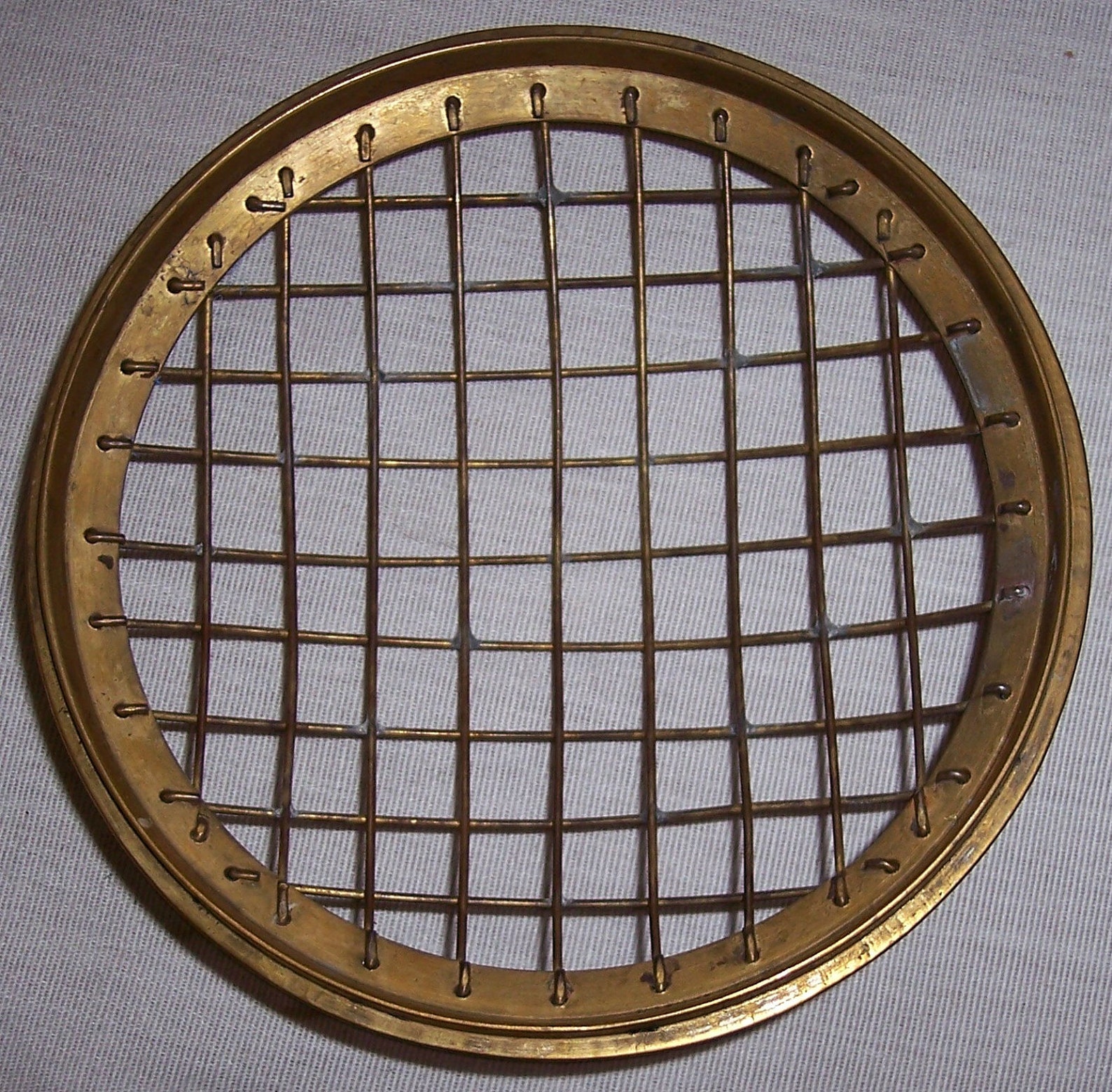 Vintage brass bowl flower frog lid ornate chased florals Etsy