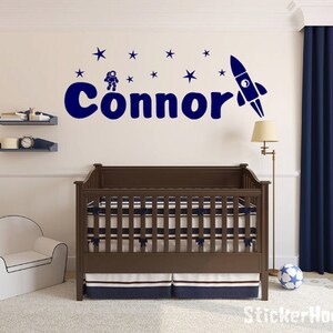 Rocket and Astronaut Name Monogram Wall Decal #4 Boys Kids Wall Decal ...