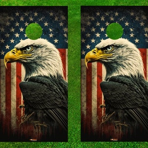 Patriotic Eagle Cornhole Wraps