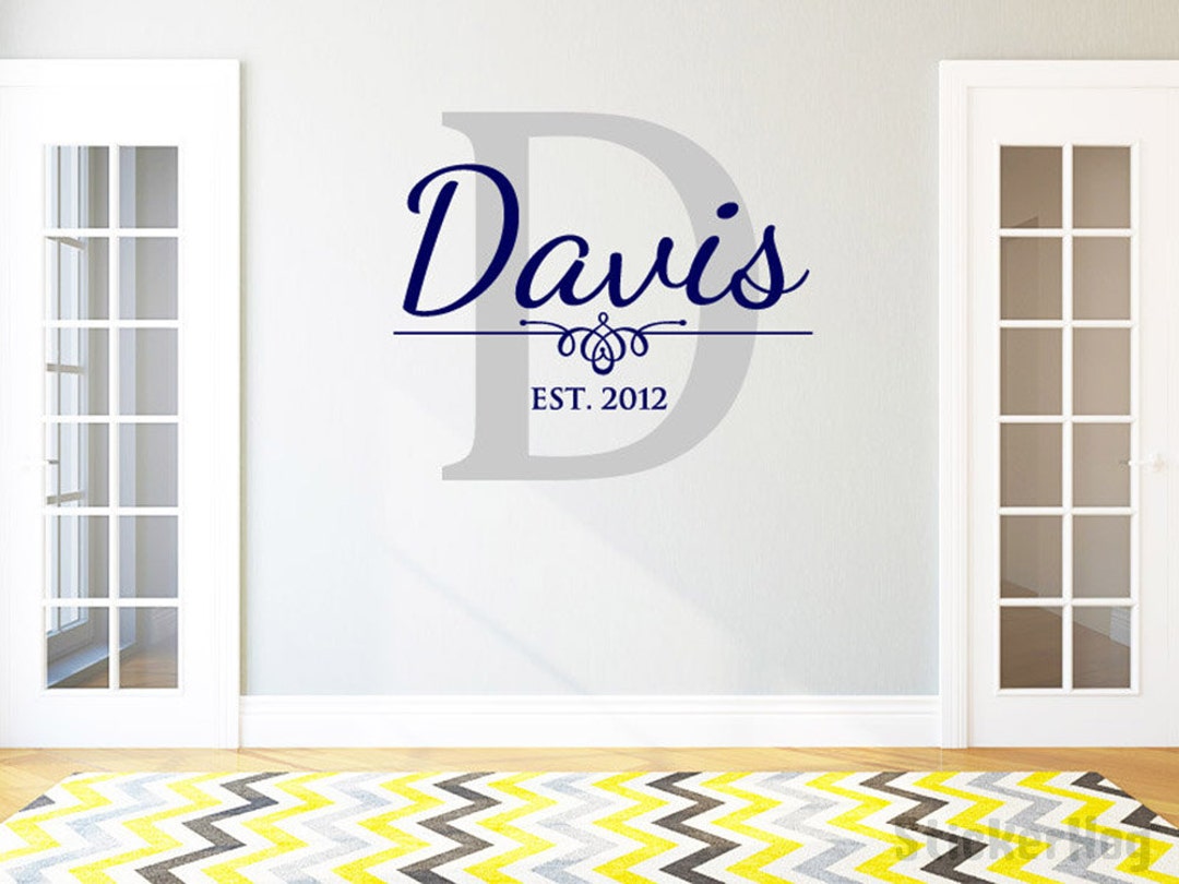 Personalized Family Name Wall Decal Monogram #26 Living and Family Room ...