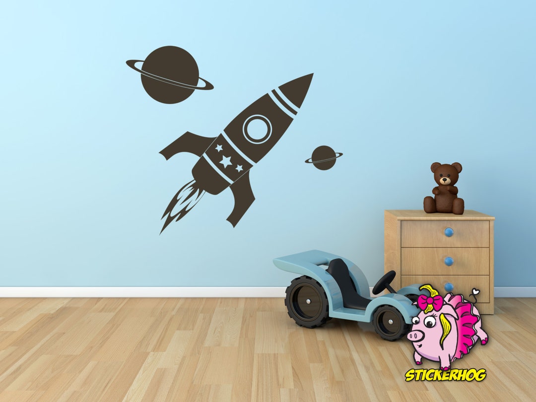 Rocket Ship Kids Room, Nursery Vinyl Wall Decal Graphics 36" Rocket - Etsy