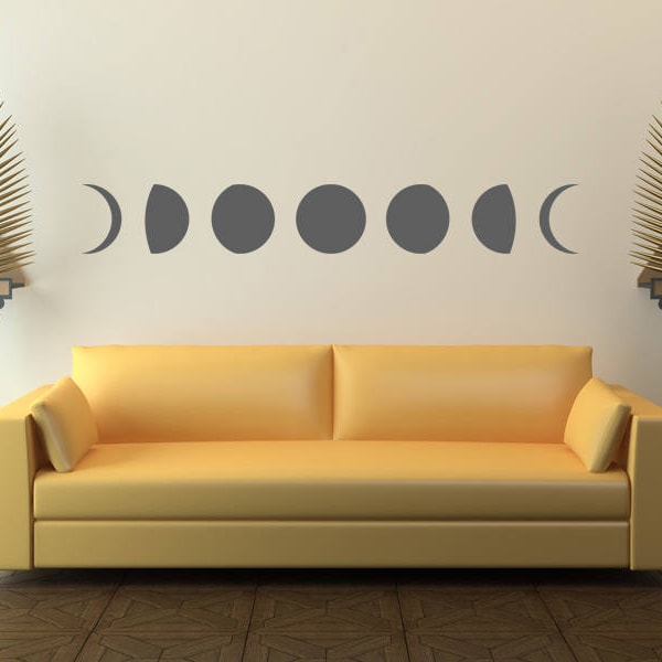 Wall Decal Moon Etsy