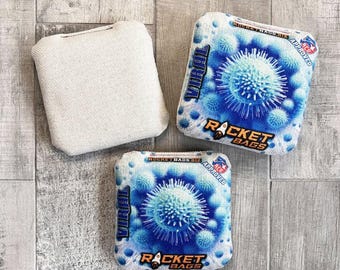 Viral - Carpet Cornhole Bags ACO Approved Blue Virus