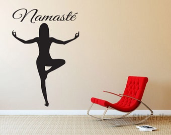 Yoga Pose #8 Silhouette Wall Decal Vinyl Sticker Dance Studio Bedroom Wall Home Decor