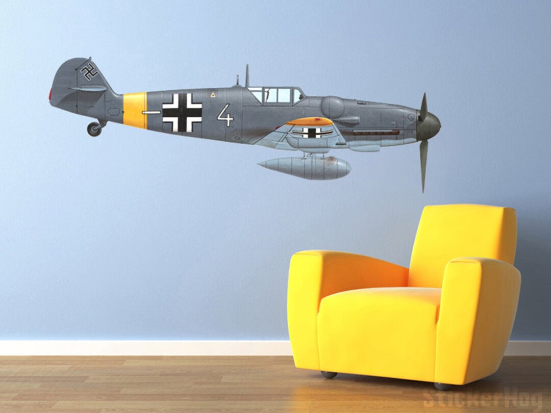 Vintage World War 2 Airplane Messerschmidt Bf-109g Wall Decal Vinyl ...