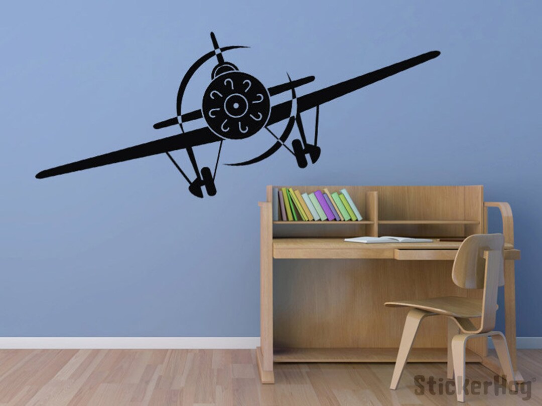 Monoplane Vinyl Decal Airplane Wall Decal Graphics for Children Boys ...