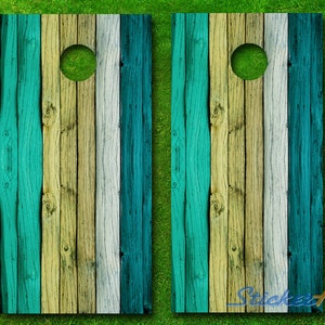 Painted Wood Cornhole Board Decal Wraps
