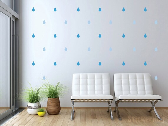Rain Drops Mini Wall Decals Graphic Vinyl Sticker Bedroom Wall Home Decor