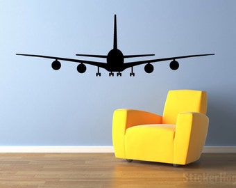 Airliner Airplane Front View 39"x12" Vinyl Wall Decal Graphics Bedroom Living Room Home Decor