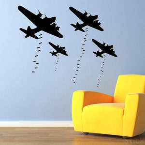 Bomb Droppind Decal Bombs Away B-17 Bombers World War 2 Airplane Wall Decal Vinyl Aviation ...