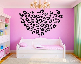 Leopard Print Girls Teen Room Vinyl Wall Decal Graphics 22"x22" Bedroom Decor - Small