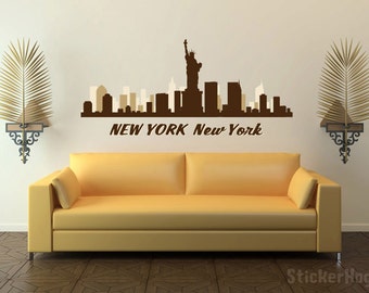 New York City NY Skyline Cityscape Vinyl Wall Art Decal Graphics Bedroom Office Living Room Studio Home Decor
