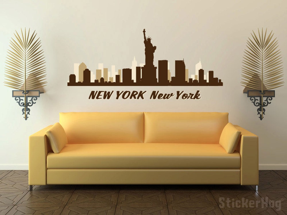 New York City NY Skyline Cityscape Vinyl Wall Art Decal Etsy