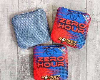 Red Zero Hour ACO Stamped Carpet Cornhole Bags