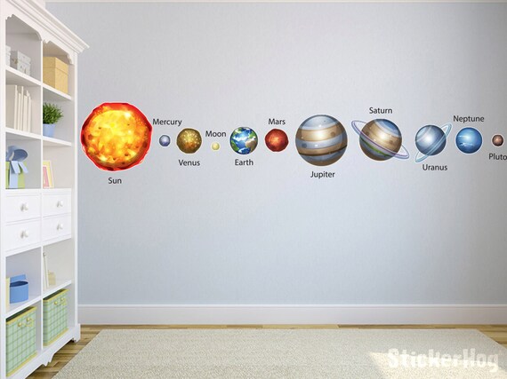 Solar System Planets Wall Decals Graphic Vinyl Sticker Bedroom Living Room School Classroom Wall Home Decor